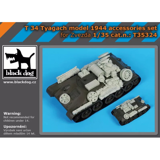 Black Dog T35324 1/35 T 34 Tyagach Model 1944 Accessories Set For Zvezda