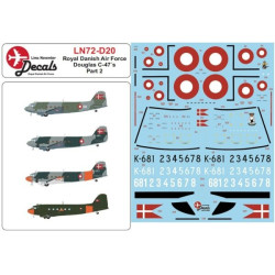 Lima November Decals 72-d20 1/72 Royal Danish Air C-47 Part 2