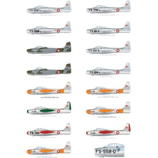 Lima November Decals 72-d21 1/72 Royal Danish Air F-84e/G Early And Late Period