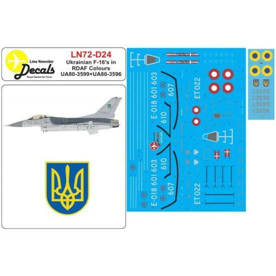 Lima November Decals 72-d24 1/72 Ukrainian F-16s In Rdaf Colors