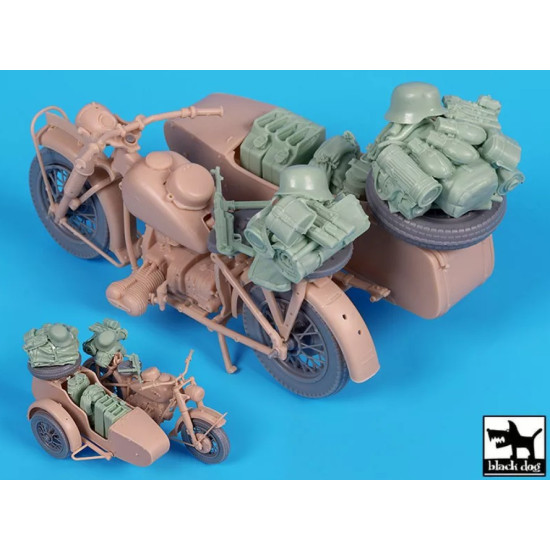 Black Dog T16021 1/16 R 75 With Sidecar Accessories Set For Freedom Model Kits
