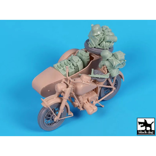 Black Dog T16021 1/16 R 75 With Sidecar Accessories Set For Freedom Model Kits