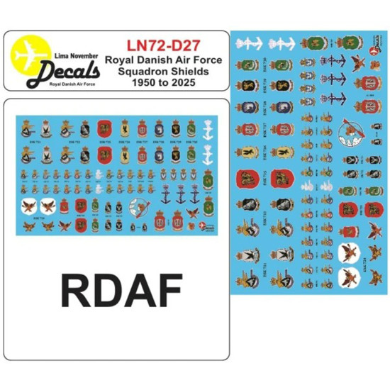 Lima November Decals 72-d27 1/72 Rdaf Squadron Shields