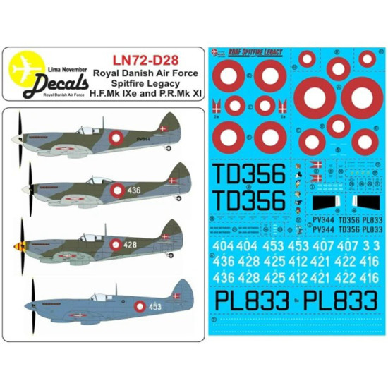 Lima November Decals 72-d28 1/72 Rdaf Spitfire Legacy All Schemes.