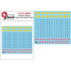 Lima November Decals 72-dm02 1/72 Danish Military Flags And Weight Signs