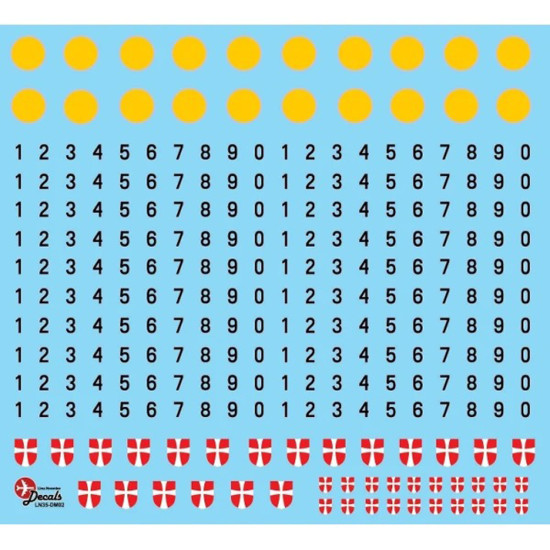 Lima November Decals 72-dm02 1/72 Danish Military Flags And Weight Signs