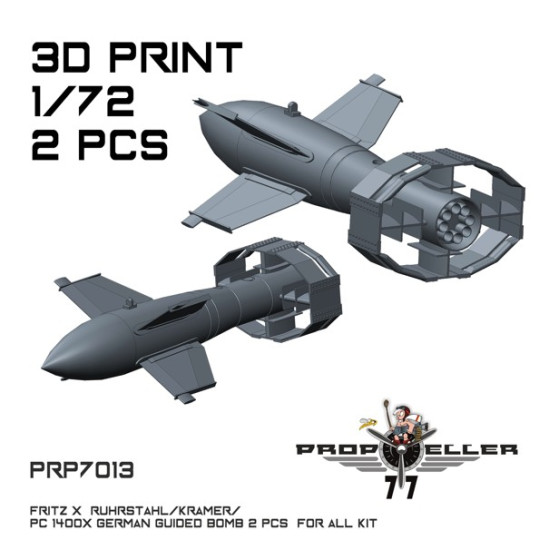 77propeller Prp7013 1/72 Fritz X Ruhrstahl/Kramer/ Pc 1400x German Guided Bomb 2 Pcs For All Kit