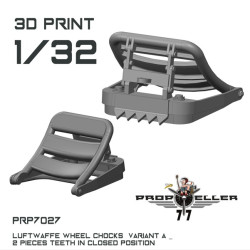 77propeller Prp7027 1/32 Luftwaffe Wheel Chocks Variant A 2 Pieces Teeth In Closed Position