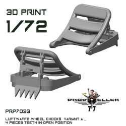 77propeller Prp7033 1/72 Luftwaffe Wheel Chocks Variant B 4 Pieces Teeth In Open Position