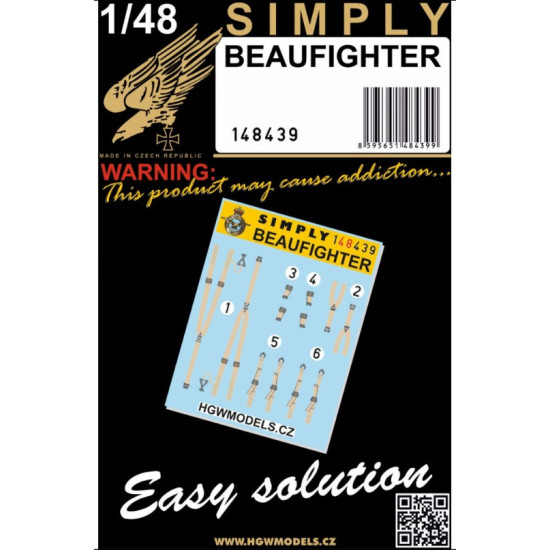 Hgw 148439 1/48 Simply Belts Bristol Beaufighter - Seatbelts