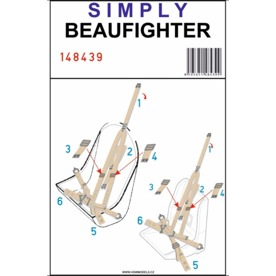 Hgw 148439 1/48 Simply Belts Bristol Beaufighter - Seatbelts
