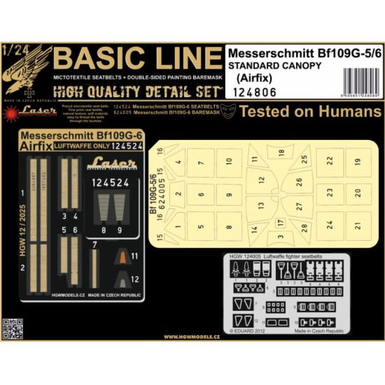 Hgw 124806 1/24 Bf109g-5/6 - Basic Line Recommended For Airfix