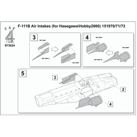 Cat4-r72024 1/72 F-111b Air Intakes For Hasegawa/Hobby 2000 151970/71/72