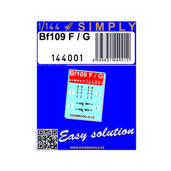 Hgw 144001 1/144 Bf109f/G - Seatbelts Aircraft Accessories