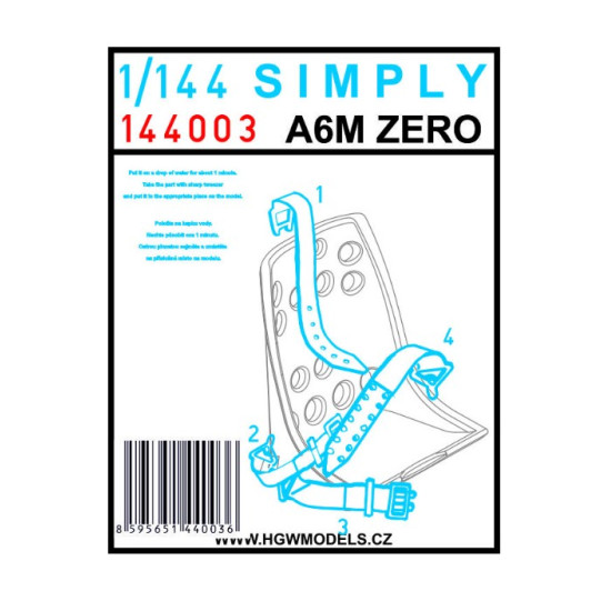 Hgw 144003 1/144 A6m Zero - Seatbelts Aircraft Accessories