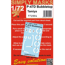 Hgw 772004 1/72 P-47d Bubbletop - Simply Masks Designed For Tamiya Kit