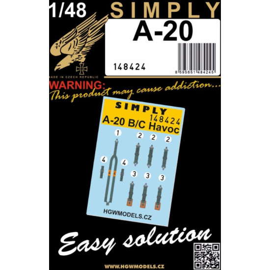 Hgw 148424 1/48 A-20 - Seatbelts Aircraft Accessories