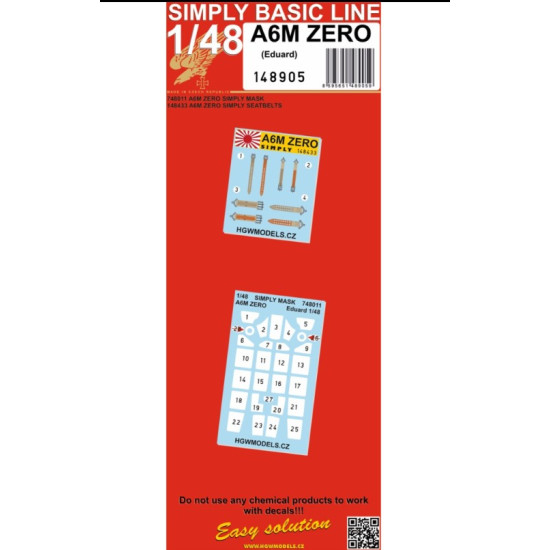 Hgw 148905 1/48 A6m Zero - Basic Line Recommended For Eduard Kit Aircraft Accessories