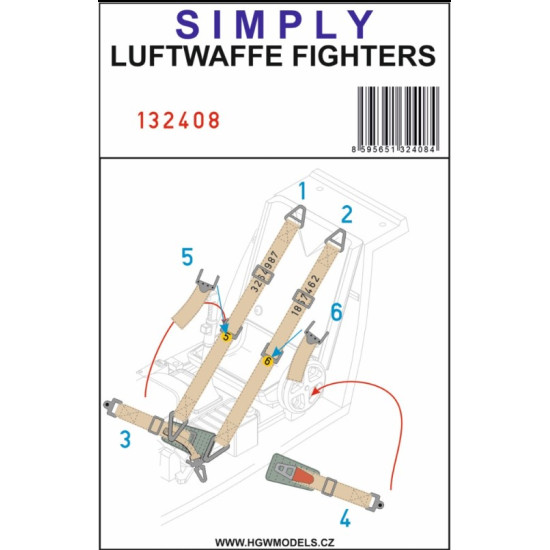 Hgw 132408 1/32 Luftwaffe Fighters - Seatbelts Aircraft Accessories