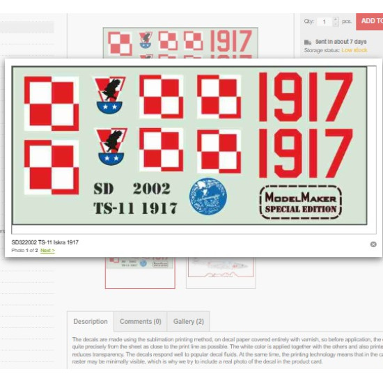 Model Maker Sd322002 1/32 Ts-11 Iskra 1917 Decal For Aircraft