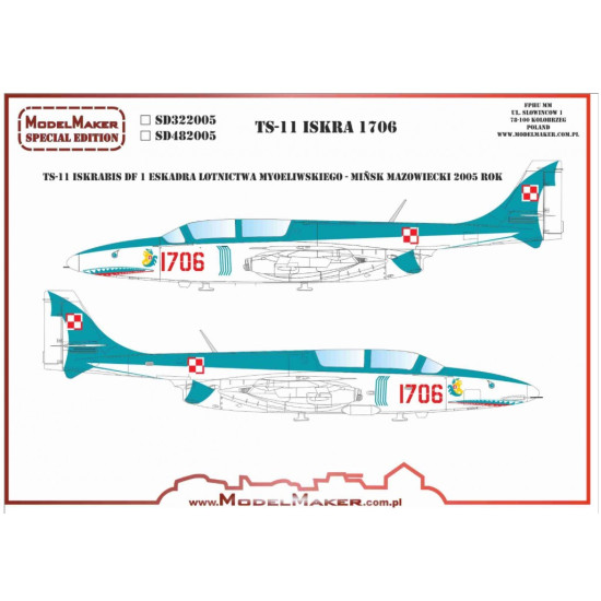 Model Maker Sd322005 1/32 Ts-11 Iskra 1706 Decal For Aircraft