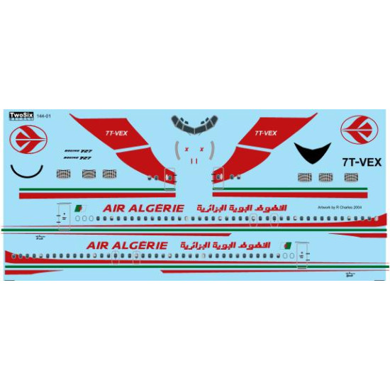 26decals 144-01 1/144 Air Algerie Boeing 727-200 Laser Decal