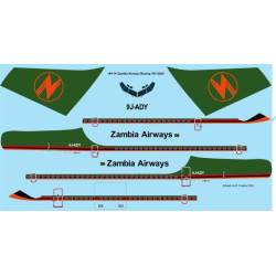 26decals 144-14 1/144 Zambia Boeing 707-320c Laser Decal