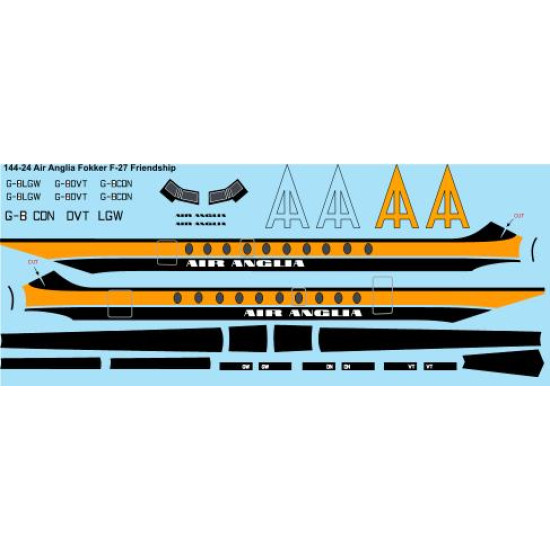 26decals 144-24 1/144 Air Anglia Fokker F-27 Laser Decal