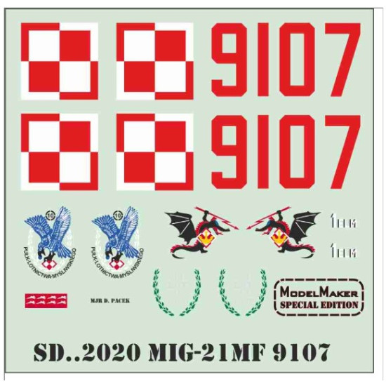 Model Maker Sd322020 1/32 Mig-21mf 9107 Decal For Aircraft