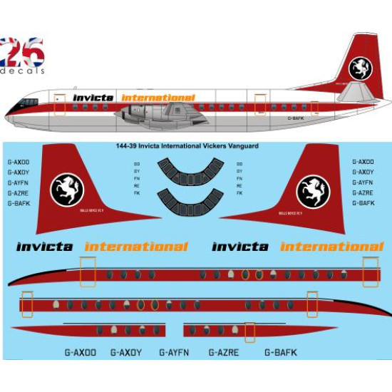 26decals 144-39 1/144 Invicta Vanguard Laser Decal For Aircraft