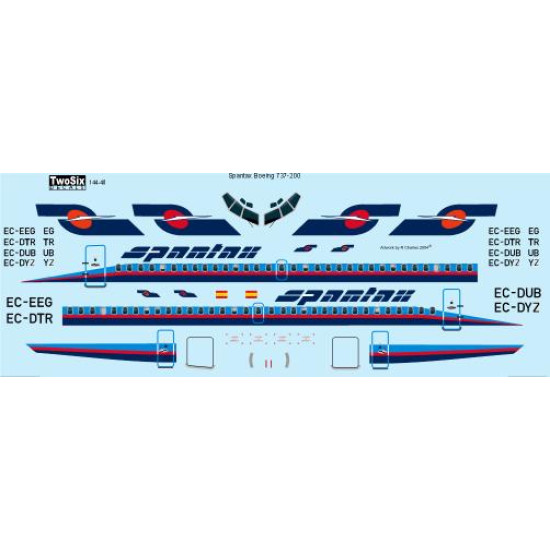 26decals 144-40 1/144 Spantax Boeing 737-200 Laser Decal