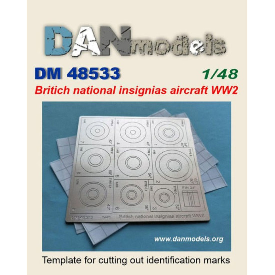 Dan Models 48533 1/48 Britich National Insignias Aircraft Ww2 Template For Cutting Out Identification Marks