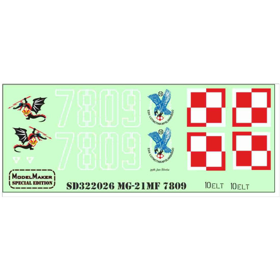 Model Maker Sd322026 1/32 Mig-21mf 7809 Decal For Aircraft