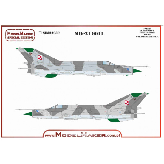 Model Maker Sd322030 1/32 Mig-21mf 9011 Decal For Aircraft