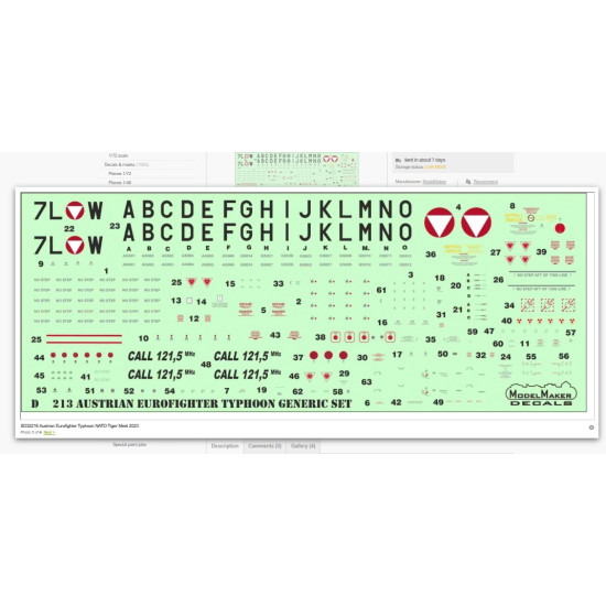 Model Maker Sd32216 1/32 Austrian Eurofighter Typhoon Nato Tiger Meet 2023 Decal For Aircraft