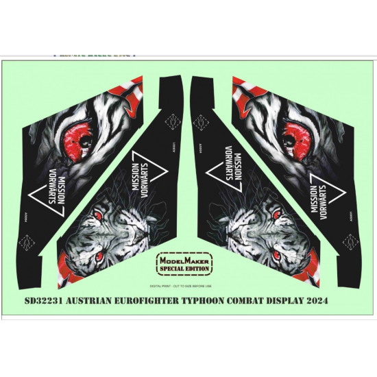 Model Maker Sd32231 1/32 Austrian Eurofighter Typhoon Combat Display 2024 Decal For Aircraft