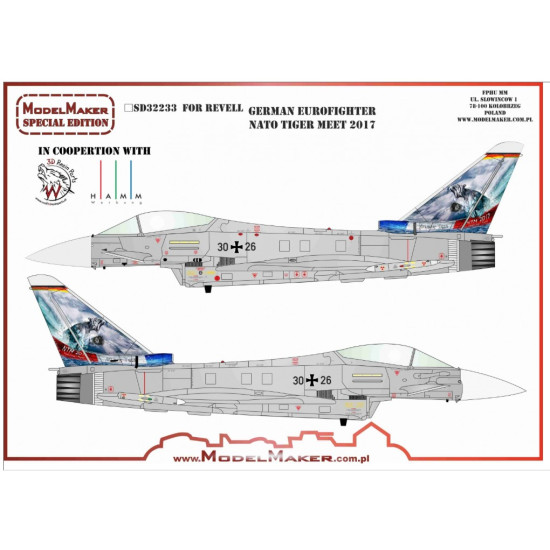 Model Maker Sd32233 1/32 German Eurofighter Nato Tiger Meet 2017 Decal For Aircraft