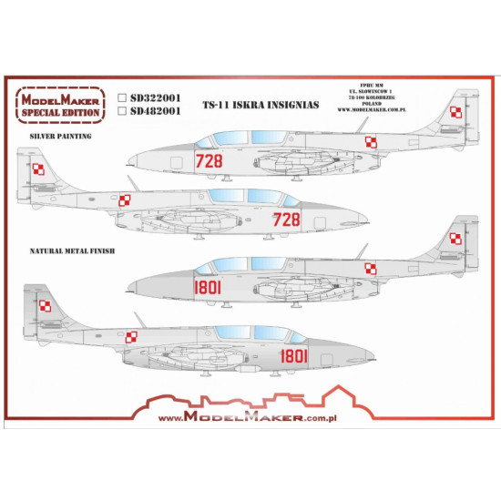 Model Maker Sd482001 1/48 Ts-11 Iskra Insignias Decal For Aircraft