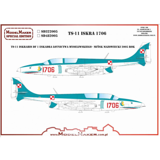 Model Maker Sd482005 1/48 Ts-11 Iskra 1706 Decal For Aircraft