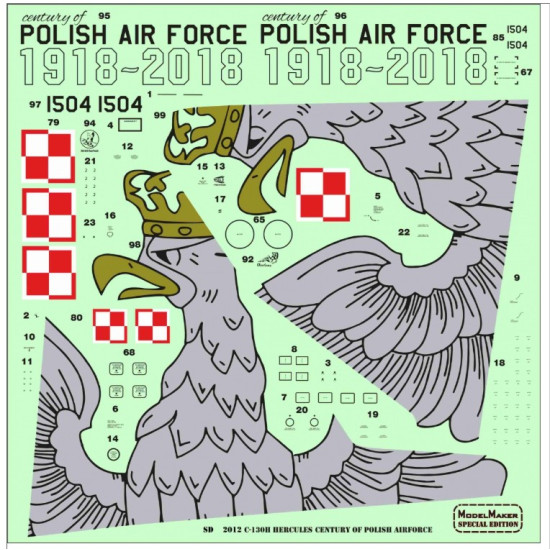 Model Maker Sd482012 1/48 C-130h Hercules - Century Of Polish Air Force Decal For Aircraft