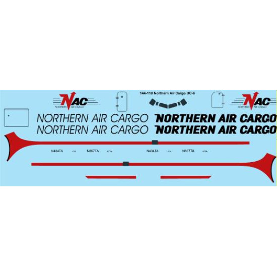 26decals 144-110 1/144 Northern Air Cargo Douglas Dc-6 Laser Decal For Aircraft