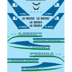 26decals 144-135 1/144 Uzbekistan Ilyushin Il-86 Laser Decal For Aircraft