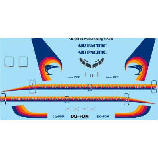 26decals 144-160 1/144 Air Pacific Boeing 737-200 Laser Decal For Aircraft