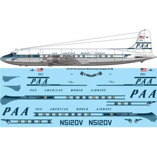 26decals 144-191 1/144 Paa Douglas Dc-6b Laser Decal For Aircraft