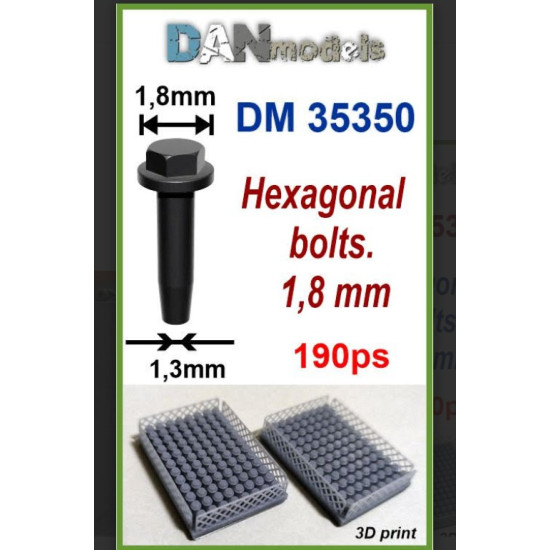 Dan Models 35350 1/35 Hexagonal Bolts 1/8mm 190ps 3d Print
