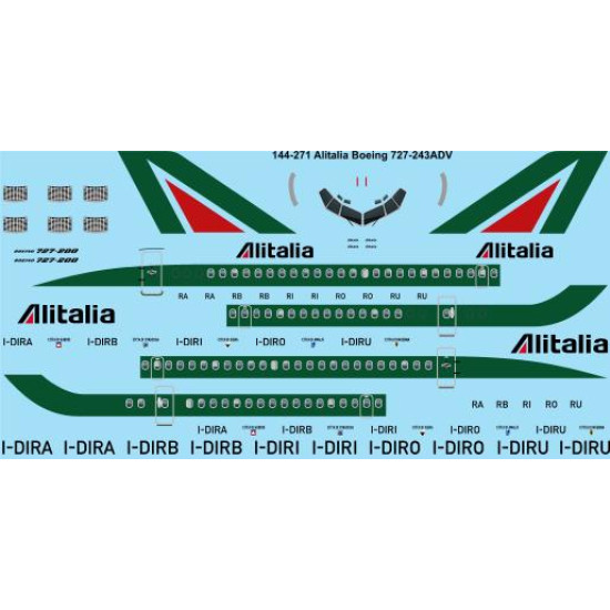 26decals 144-271 1/144 Alitalia Boeing 727-200 Laser Decal For Aircraft