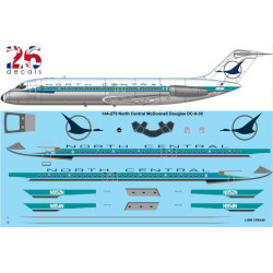 26decals 144-275 1/144 North Central Douglas Dc-9-30 Laser Decal For Aircraft
