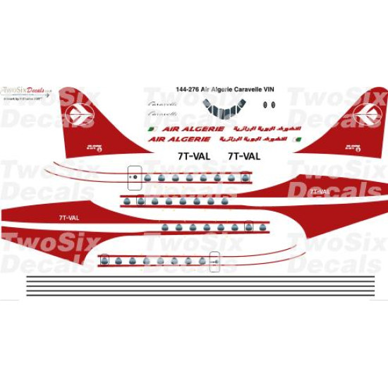 26decals 144-276 1/144 Air Algerie Caravelle Vin Laser Decal For Aircraft