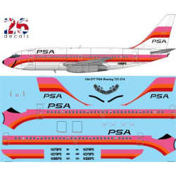 26decals 144-277 1/144 Psa Pink Boeing 737-200 Laser Decal For Aircraft