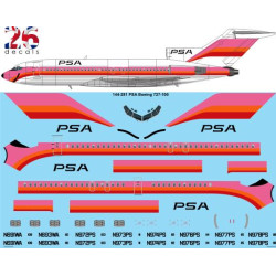 26decals 144-281 1/144 Psa Pink Boeing 727-100 Laser Decal For Aircraft